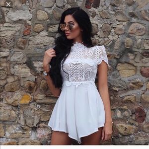 BNWT white crotchet romper